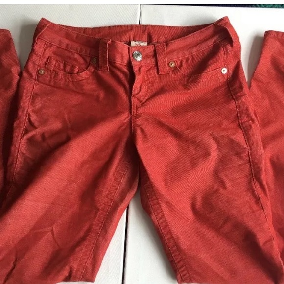 True Religion Corduroy skinny pants red SZ 28 - Picture 1 of 12